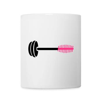 Icône de peigne rose néon - Mug blanc - blanc - Devant