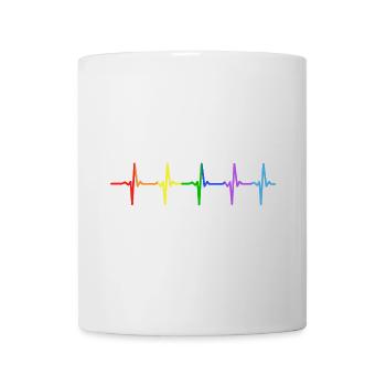 Gay Pride LGBT Heartbeat Pulse T-shirt - Mug blanc - blanc - Devant