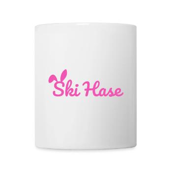 Ski Hase Skihase Party Schnee Winter Piste pink - Tasse - Weiß - Vorne