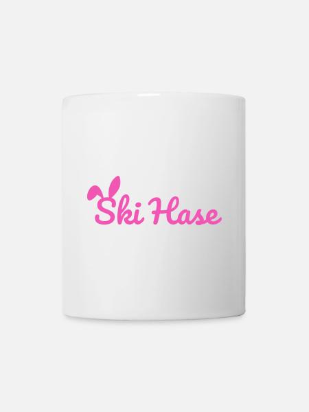 Ski Hase Skihase Party Schnee Winter Piste pink - Tasse - Weiß