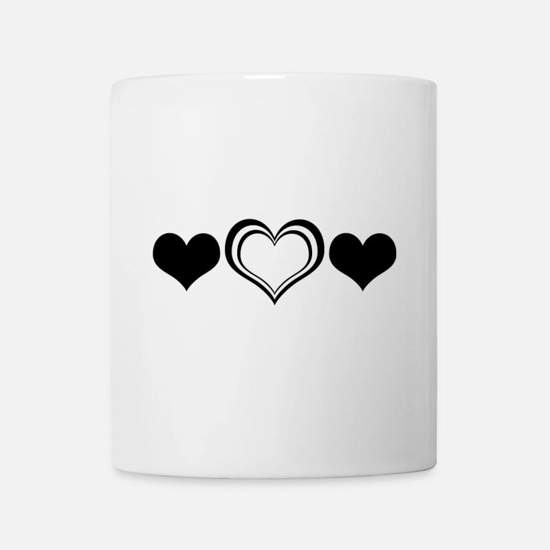 Minimalist Heart Line Art Design - Mug - white