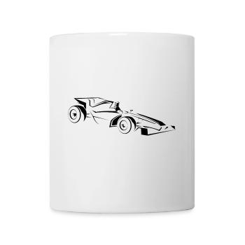 Minimalist Racing Car Line Art - Mug - white - Front