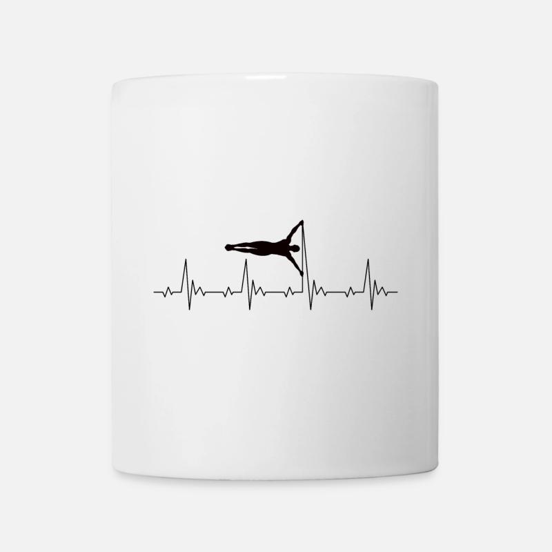 Calisthenics Human Flag Heartbeat Fréquence Puls - Mug blanc - blanc