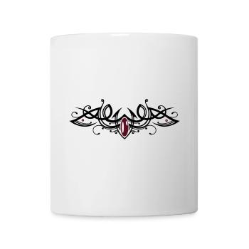 Tribal Tattoo Ornament avec gemme - Mug blanc - blanc - Devant