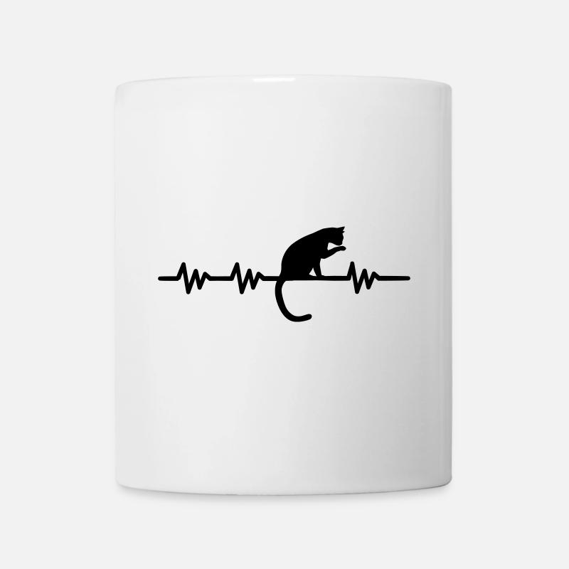 Heartbeat - cat - Mug - white