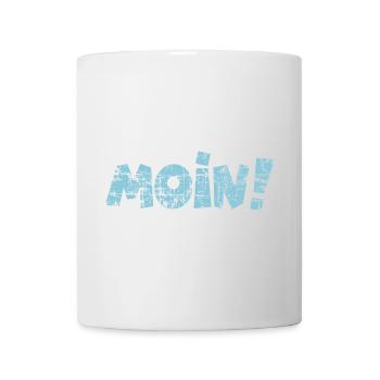 Moin! (Vintage Hell) Guten Morgen Gruß - Tasse - Weiß - Vorne