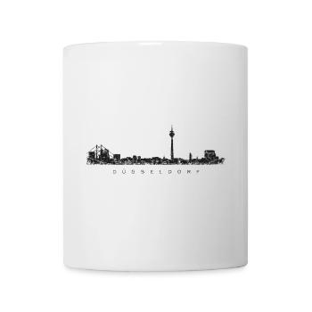 Düsseldorfer Skyline Düsseldorf (Vintage Schwarz) - Tasse - Weiß - Vorne