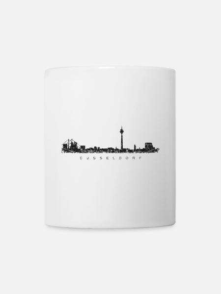 Düsseldorfer Skyline Düsseldorf (Vintage Schwarz) - Tasse - Weiß