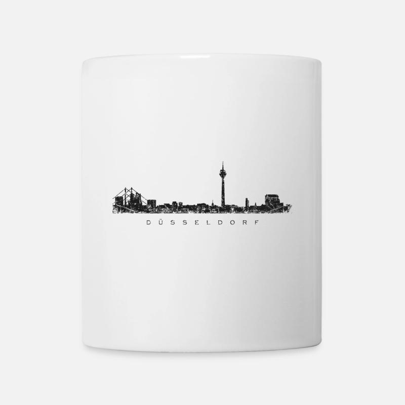 Düsseldorfer Skyline Düsseldorf (Vintage Schwarz) - Tasse - Weiß