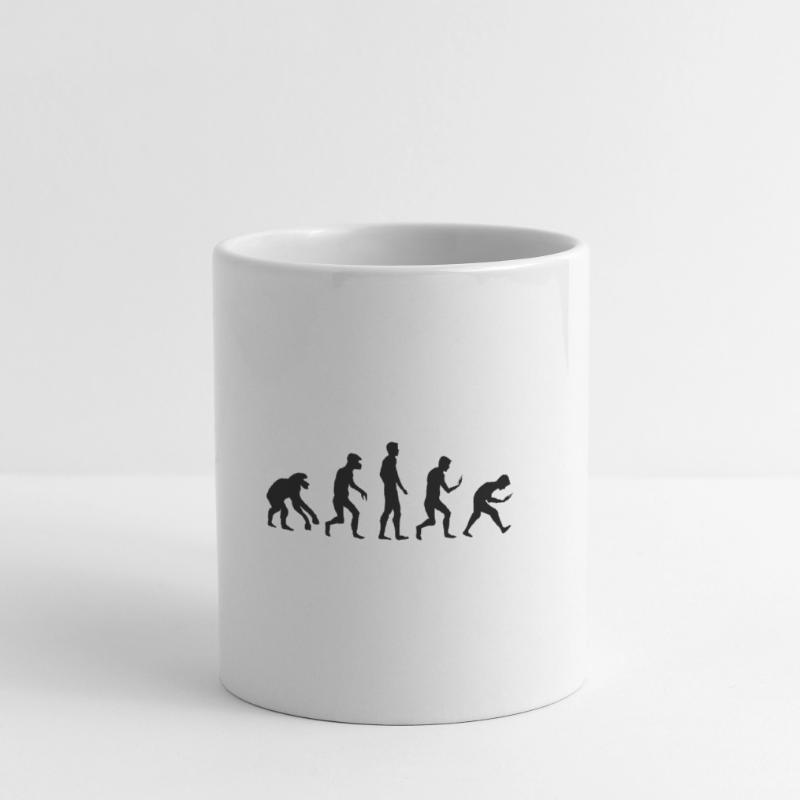 Icône de dépendance au téléphone portable de smartphone drôle d’évolution Mug blanc