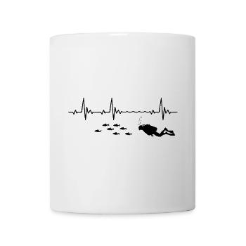 Diver Heartbeat Scuba Diving Heart Rate Frequency - Mug - white - Front
