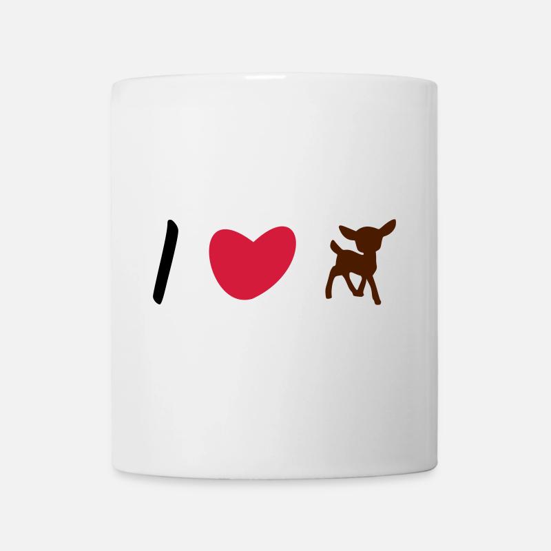 ★ Designfarben änderbar ★ I love Rehkitze - Tasse - Weiß