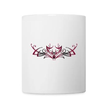 Tribal with gemstone, red and black - Mug - white - Front