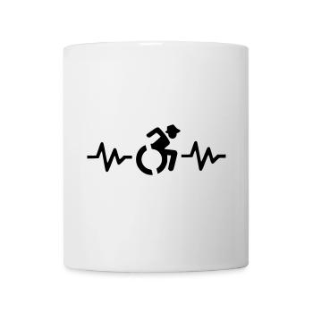 Rollstuhlfahrer mit Herzschlag # - Tasse - Weiß - Vorne