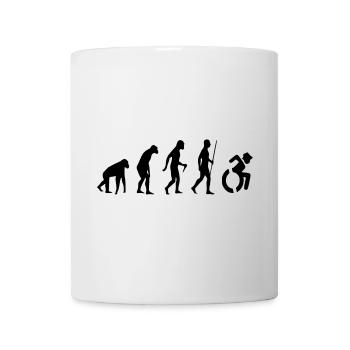 Rollstuhl-Evolution für Rollen. Humor im Rollstuhl # - Tasse - Weiß - Vorne