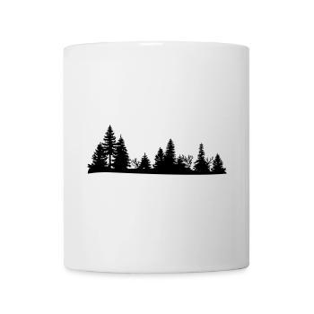 Schwarze Silhouette eines Waldes - Tasse - Weiß - Vorne