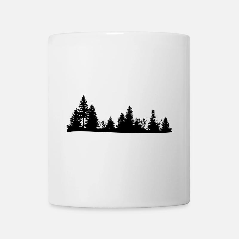 Black silhouette of a forest - Mug - white