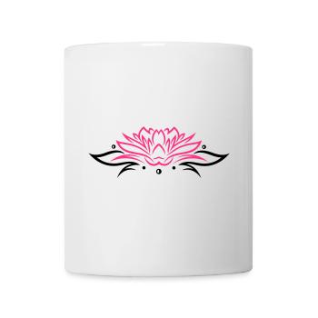 Lotus, Lotusblüte mit Blättern - Mug blanc - blanc - Devant
