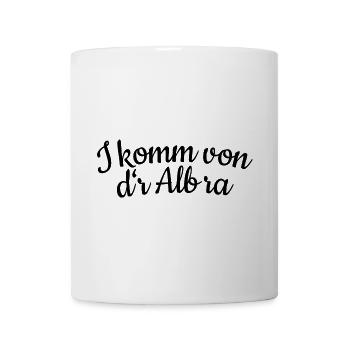 I komm von dr Alb ra (Schwarz) Schwäbische Alb - Tasse - Weiß - Vorne