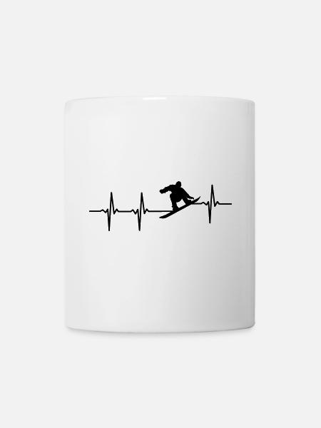 Snowboarder EKG - Tasse - Weiß