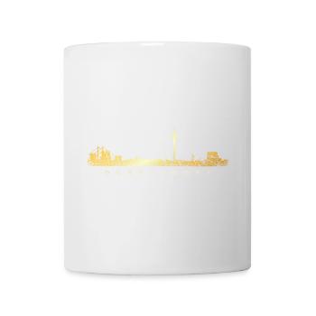 Düsseldorfer Skyline Düsseldorf (Vintage Goldgelb) - Tasse - Weiß - Vorne