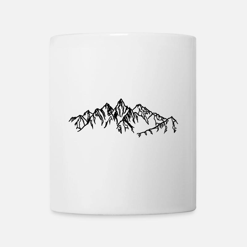 Mountains Black silhouettes in the fog - Mug - white