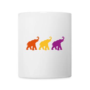 Trois éléphants aiment la méditation yoga inde - Mug blanc - blanc - Devant