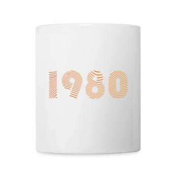 1980er Fingerprint Muster - Tasse - Weiß - Vorne