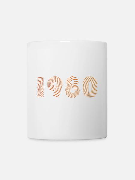 1980er Fingerprint Muster - Tasse - Weiß
