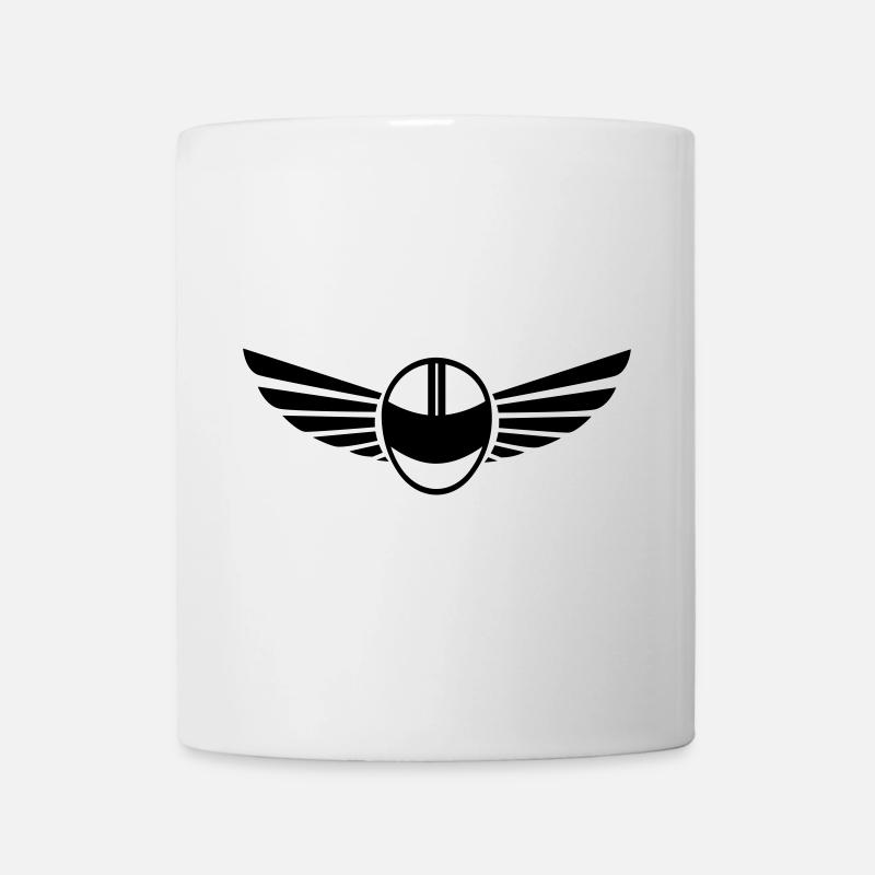 Casque de moto avec ailes - Mug blanc - blanc