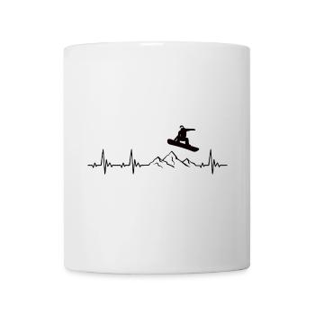 Snowboarding cadeau de battement de cœur pour snowboarders - Mug blanc - blanc - Devant