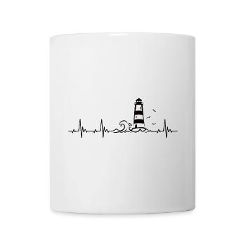 Leuchtturm Ostsee Nordsee Küste Heartbeat Geschenk - Tasse - Weiß - Vorne