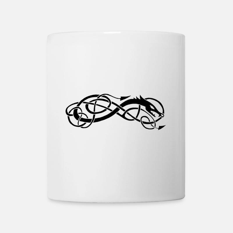Serpent celte noir - Mug blanc - blanc