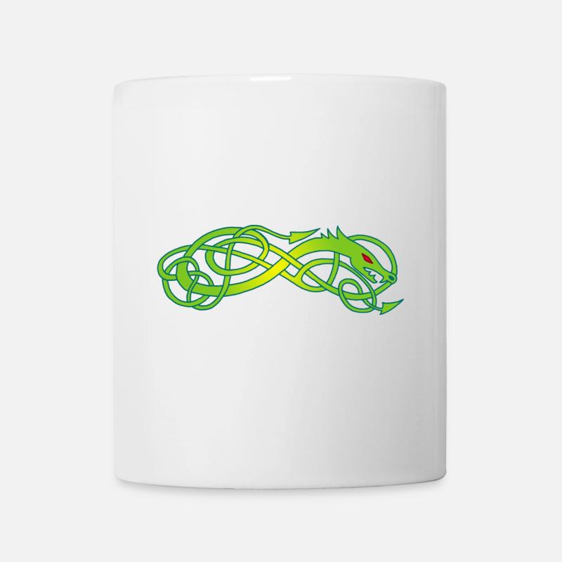 Keltische grüne Schlange - Tasse - Weiß