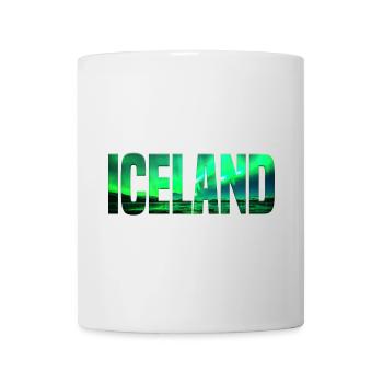 Iceland – Nordlicht Typografie - Tasse - Weiß - Vorne