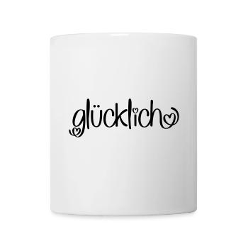 glücklich - Tasse - Weiß - Vorne