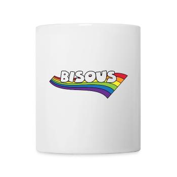 Bisous Regenbogen Schrift französische Sprache - Tasse - Weiß - Vorne