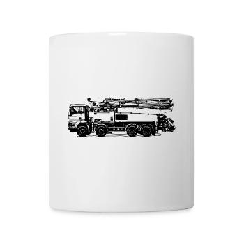 Concrete pump concrete mixer construction site construction pump truck - Mug - white - Front