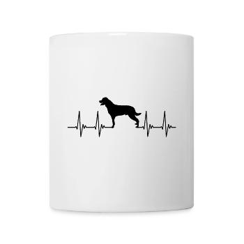 Rottweiler, Kampfhund, Herz, Puls, Herzschlag Hund - Tasse - Weiß - Vorne