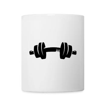 Gewicht Hantel Fitness pumpen Bodybuilding Symbol - Tasse - Weiß - Vorne