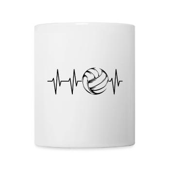Volleyball Herzschlag Beachvolleyball Puls Symbol - Tasse - Weiß - Vorne