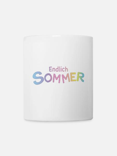 Endlich Sommer Pastellbuchstaben - Tasse - Weiß