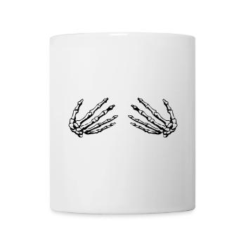 skeleton hands holding boobs - Mug - white - Front