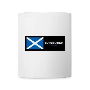Ville d’Édimbourg avec drapeau écossais - Mug blanc - blanc - Devant
