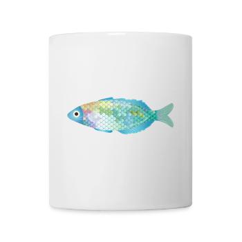 Der farbenfrohe Fisch erstrahlt in zarten Farben - Tasse - Weiß - Vorne