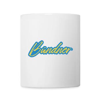 Bündner Schriftzug gelb-blau - Tasse - Weiß - Vorne
