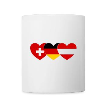 Suisse Allemagne Autriche Drapeau Cœur - Mug blanc - blanc - Devant