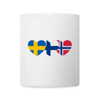 Suède Finlande Norvège Drapeau Cœur - Mug blanc - blanc - Devant
