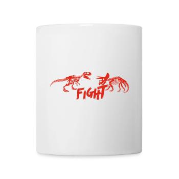 tyrannosaurus versus triceratops (red) - Mug - white - Front
