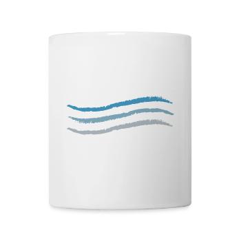 3 lignes sales vague bleue à grise - Mug blanc - blanc - Devant